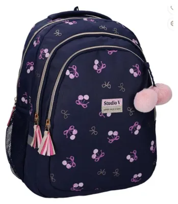 Produktbild von mybagstory | Rucksack | Motiv Kirschen | Blau 44 cm