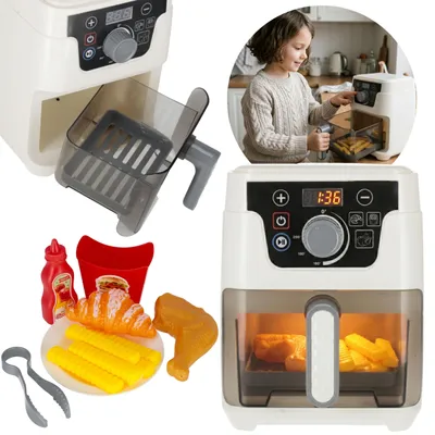 Produktbild von Spielzeug-Heißluftfritteuse für Kinder, Airfryer mit Licht- und Soundeffekten, ab 3 Jahren