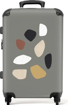 Obrázek produktu pro NoBoringSuitcases.com® Velký kufr - Shapes - Grey - Abstract - Art - Combination Lock TSA - Hard Shell Trolley 4 Wheels - 72 litrů - Cestovní kufr - 66 cmKufr Medium 67x43x25 cm, 72L,