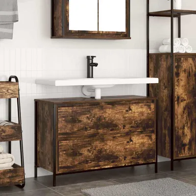 Productafbeelding van Maison Exclusive - Wastafelonderkast met lades, gerookt eikenhout