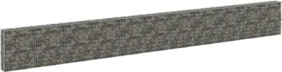 Image de vidaXL Mur de gabions avec couverture Acier galvanisé 900x30x100 cm