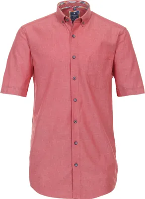 Zdjęcie produktu dla REDMOND Koszula z krótkim rękawem, kieszeń na piersi, czerwona, rozmiar 3XL, krój Modern Fit