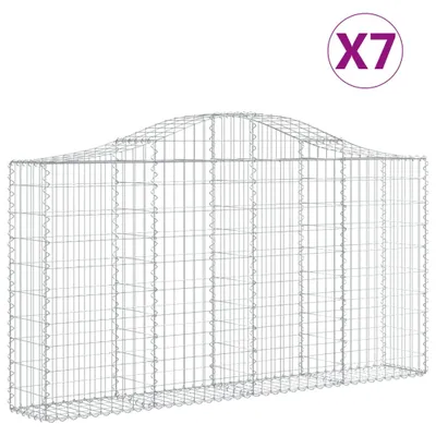Produktbild von Gabionen mit Hochbogen 7 Stk. 200x30x100/120cm Verzinktes Eisen