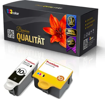 A product shot of ink cartridges and their packaging.