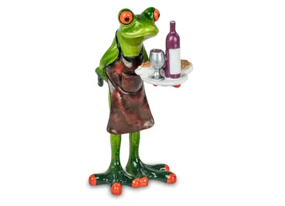 Produktbild von Dekofigur Frosch aus Froschhausen - Kunststein grün - Kellner