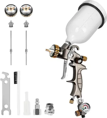 Image de Pistolet à peinture HVLP professionnel avec accessoires