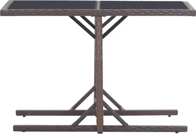 Produktbild von vidaXL Gartentisch Braun 110×53×72 cm Glas und Poly Rattan