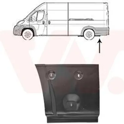 Produktbild von VAN WEZEL Seitenwand Reparaturblech für FIAT Ducato Kastenwagen (250, 290) Ducato Bus (250, 290) für CITROËN JUMPER Kasten passend für PEUGEOT