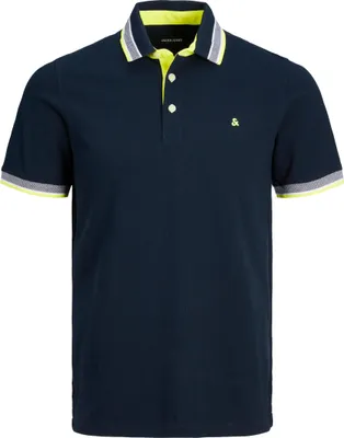 Produktbild von Jack & Jones Polo normale Passform dunkelblau einfarbig Baumwolle