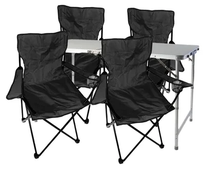Produktbild von 5-teiliges Campingmöbel Set Schwarz