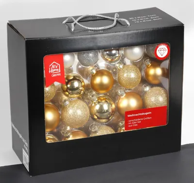 Image de Boules de Noël en verre, set de 42 pièces. Taille de l'arbre Décoration de l'arbre Pendentif
