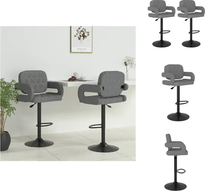 Produktbild von vidaXL Barhocker 2 Stk. Hellgrau Stoff -  Barhocker