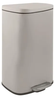 Mülleimer mit Pedal, 30L, rechteckig, mattes Taupe, Edelstahl