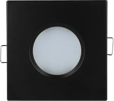 Obrázok produktu pre LED Line IP65 Stropné svietidlo Zápustný rám 73Ø Vodotesné zapustené bodové svetlo Bodové hranaté čierne z hliníka s päticou GU10 5W žiarovka neutrálna biela