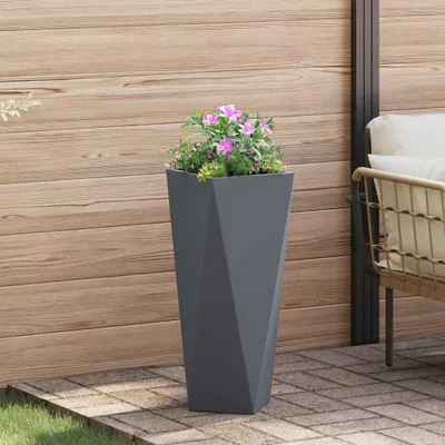 Image de Maison Exclusive - Bac à plantes anthracite 30 x 30 x 75 cm en acier
