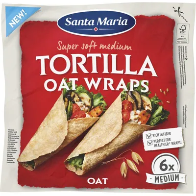 Obrázek produktu pro Santa Maria Tortilla Oat Wraps Medium, 6 kusů, 240 g