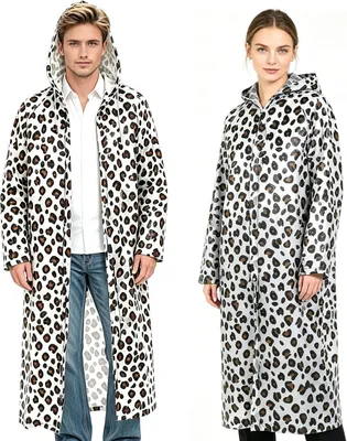 Produktbild von Regenponcho 2 Stücke, wasserdicht, Leopardenmuster, für Festival