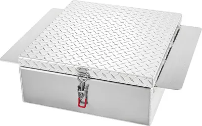 Immagine prodotto di Cassetta portautensili per pianale di camion, cassetta portautensili in alluminio resistente con lamiera striata, organizer per cassetta portautensili con capacità di carico fino a 100 kg, ideale per pick-up, pianali di camion, camper, rimorchi, 770 x 610 x 230 mm, argento