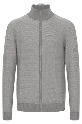 Produktbild von FQ1924 FQLewis Herren Strickjacke Cardigan Feinstrick mit Stehkragen und Reißverschluss Meliert