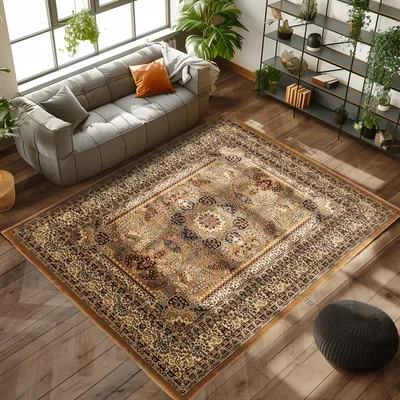 Produktbild von Orientteppich mit traditionellem Medaillon-Muster - elegant und zeitlos für Wohnzimmer und Schlafzimmer, Größe: 300 x 400 cm, Farbe: Beige-1