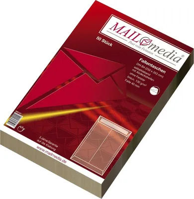 Immagine prodotto di mayer-network 390157 Tasca pieghevole B4, piega 40 mm, adesiva, con copertura, o.F., marrone, 130 g, 50 pz.