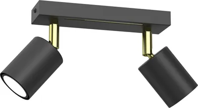 Zdjęcie produktu dla Listwa 2 reflektorki ruchome czarno-złota 2xGU10 8W Striper Luminex