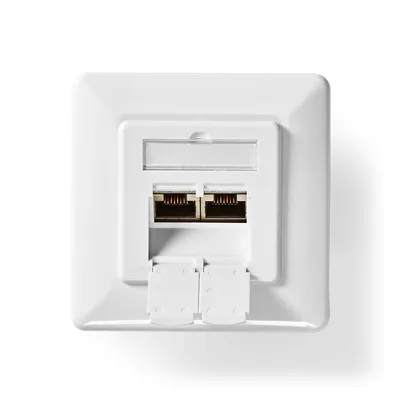 Image de Boîte murale réseau | Dans le mur | 2-Port port(s) | CAT6 | Droit | Femelle | Plaqué or | PVC | Blanc | Boîte