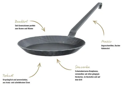 Produktbild von RÖSLE Schmiedeeiserne Bratpfanne Serie 1888 Induktion 24 cm Schwarz