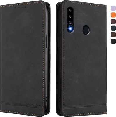 Obrázek produktu pro Pouzdro pro Samsung Galaxy A20S, retroPolyuretankožené flip pouzdro s stojánkem a přihrádkami na karty Černý