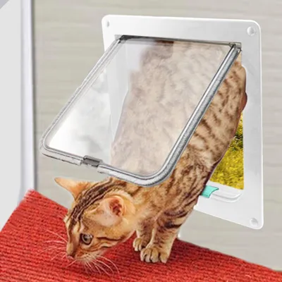 Immagine prodotto di SWANEW gattaiola gattaiola 4 vie gattaiola gatto porta con sistema di chiusura a 4 vie gatti
