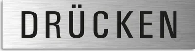 Produktbild von Türschild Drücken Hinweisschild Textschild Aluminium Edelstahloptik 160x40 mm selbstklebend