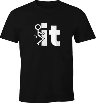Produktbild von Herren T-Shirt FunShirt Fuck it Strichmännchen Fun Moonworks® XS