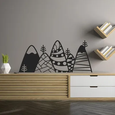 gemusterte Berglandschaft – Decords Wandtattoo, Produktansicht 1