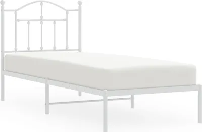 Produktbild von vidaXL Bettgestell mit Kopfteil Metall Weiß 80x200 cm
