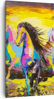 Produktbild von Bild auf Leinwand - Leinwandbild - Pferd Natur Tier - 45x80cm - Wand Bild - Wanddeko - Wandbilder - Leinwanddruck - Bilder - Kunstdruck - Wanddekoration - Leinwand bilder - Wandkunst - PA45x80-3433