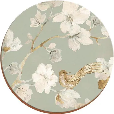 Produktbild von Famanu Rundes Platzset Set von 4 mit Blumen und Vogel - 29 cm
