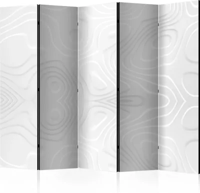 Produktbild von 5-teiliger Doppelseitiger Vlies Paravent - White waves II 225x172 cm Muster a-B-0059-z-c