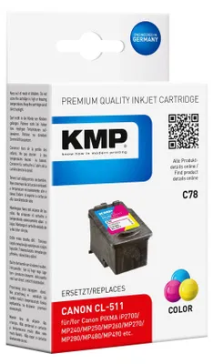 Immagine prodotto di KMP 1512,4030 KMP C78 Tintenpatrone color kompatibel mit Canon CL-511