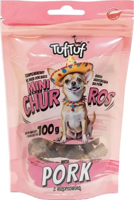 Produktbild von Tuftuf | Mini Churros - 100g - Weiche Hundekekse - Schweinefleisch - Hundefutter