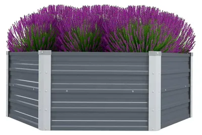 Produktbild von Hochbeet 129x129x46 cm aus verzinktem Stahl, grau