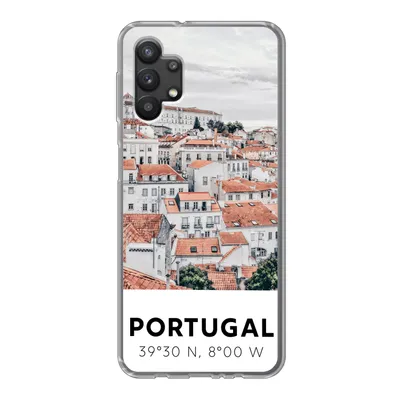Produktbild von MuchoWow® Handyhülle Schutzhülle Hülle für Samsung Galaxy A32 5G Portugal - Europa - Rot - Silhouette Silikon Softcase Handy Hülle - Softcase