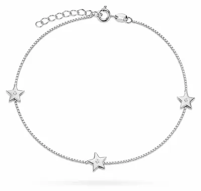 Produktbild von Fußkettchen Fußkette Sterne 925 Silber Zirkona verstellbar Damen