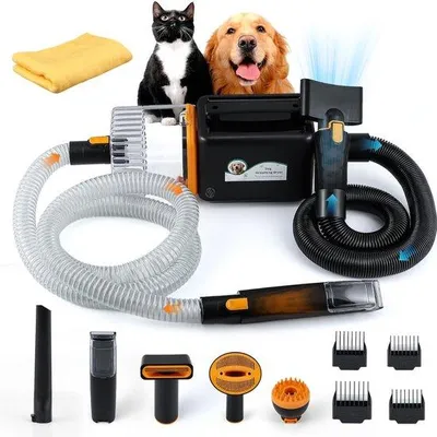Image de Brosse pour chien - Sèche-cheveux - Convient à tous les chiens - Très silencieuse - Compacte - Moteur réglable