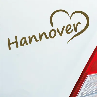 Produktbild von Auto Aufkleber Hannover Herz Stadt City Liebe Love 19,5x8 cm Gold Sticker Heckscheibenaufkleber