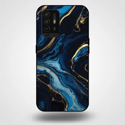 Produktbild von Smartphonica Handytasche für OPPO A94 5G mit Marmordruck - TPU Rückseite Fall Marmor Design - Gold Blau