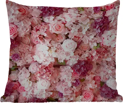 Produktbild von MuchoWow® Outdoor Kissen - Blumen - Rosa - Rosen - 45x45 cm - Wetterfest - Lounge Kissen - Fotokissen - Dekoratives Kissen