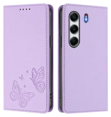 Image de Étui en cuir pour Tecno Camon 40 4G, motif papillon, étui à rabat avec porte-appareil, violet clair
