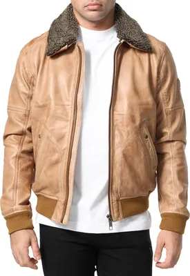 Produktbild von Tazzio Herren Lederjacke A801 (Camel, XL)