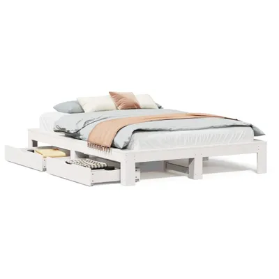 Obrázok produktu pre Posteľ bez matraca biela 140x200 cm masívna borovica