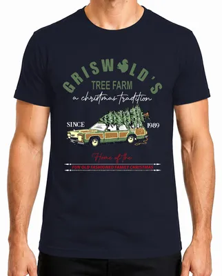 Obrázok produktu pre Griswold's Tree Farm Family Christmas - Pánske tričko Christmas Xmas, námorná farba, XL